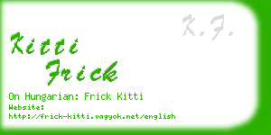 kitti frick business card